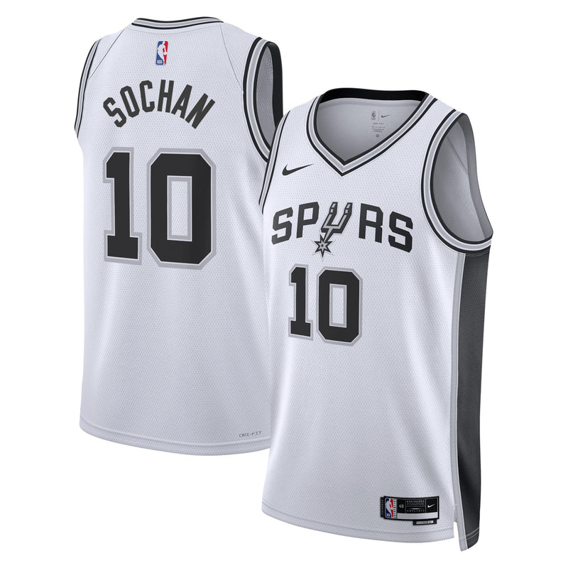 San Antonio Spurs Nike Association Edition Swingman Jersey - White - Jeremy Sochan