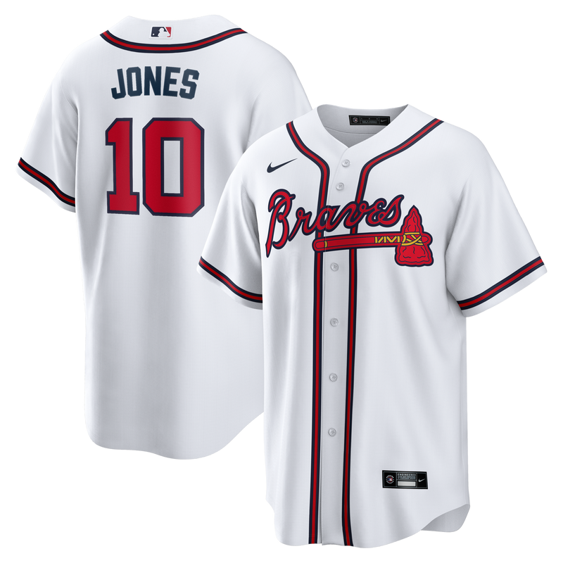 Atlanta Braves Chipper Jones Nike White Home Retired Player Replica Jersey