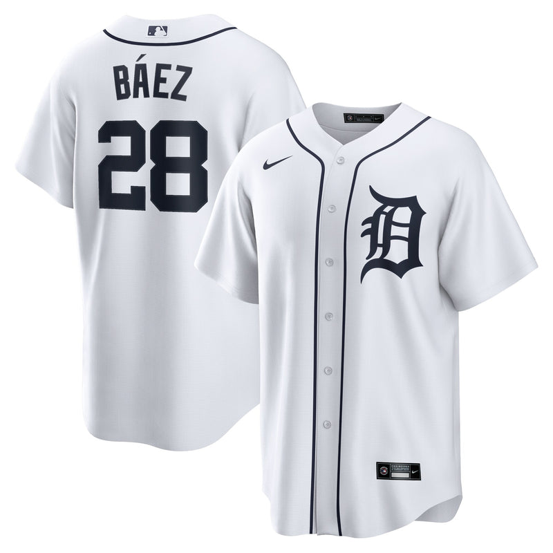 Detroit Tigers Javier Baez Nike White Home Replica Player Jersey