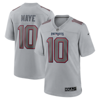 New England Patriots Drake Maye Nike Gray Atmosphere Fashion Game Jersey