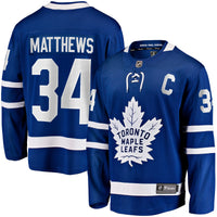 Toronto Maple Leafs Auston Matthews Fanatics Blue Captain Patch Home Breakaway Player Jersey