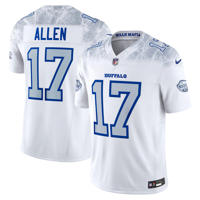 Buffalo Bills Josh Allen Nike White 2025 Rivalries Collection Stitched Limited Jersey