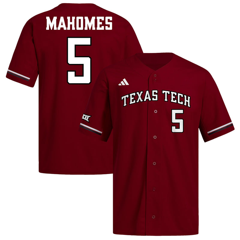 adidas Patrick Mahomes Red Texas Tech Red Raiders Replica Baseball Jersey