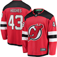 New Jersey Devils Luke Hughes Fanatics Red Home Breakaway Player Jersey
