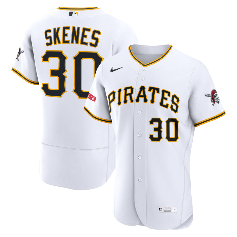 Pittsburgh Pirates Paul Skenes Nike White Home Authentic Sponsor Patch Jersey