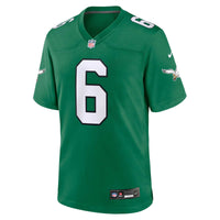 Philadelphia Eagles DeVonta Smith Nike Kelly Green Alternate Game Player Jersey