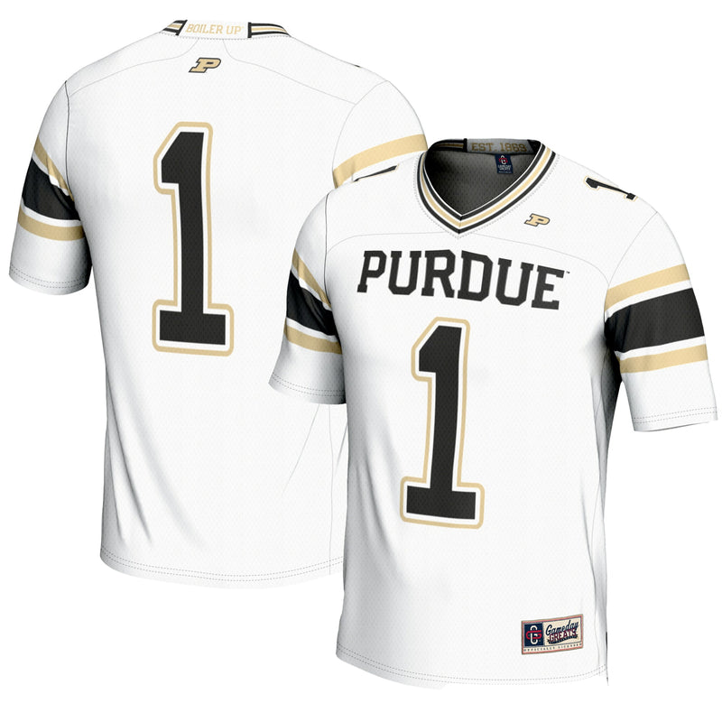 GameDay Greats #1 White Purdue Boilermakers Endzone Football Jersey