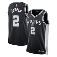 San Antonio Spurs Nike Icon Edition Swingman Jersey NBA 2025 First Round Draft Pick - Black - Dylan Harper