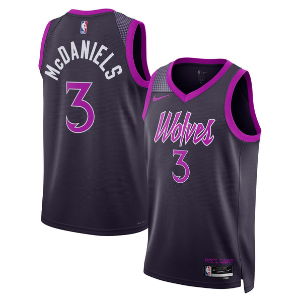 Minnesota Timberwolves Nike 2025/26 City Edition Swingman Jersey - Black - Jaden McDaniels