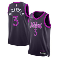 Minnesota Timberwolves Nike 2025/26 City Edition Swingman Jersey - Black - Jaden McDaniels