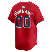 Atlanta Braves Nike Red Alternate Limited Custom Jersey