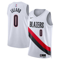 Portland Trail Blazers Nike Replica Association Edition Swingman Jersey - White - Damian Lillard