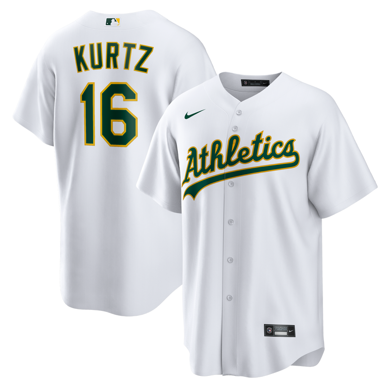 Athletics Nick Kurtz Nike White Home Replica Player Jersey