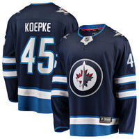 Winnipeg Jets Cole Koepke Fanatics Navy Home Breakaway Jersey