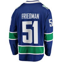 Vancouver Canucks Mark Friedman Fanatics Blue Home Premier Breakaway Player Jersey