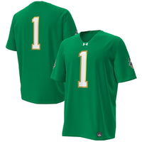 Under Armour #1 Kelly Green Notre Dame Fighting Irish Irish Wear Green Football Twill Replica Jersey