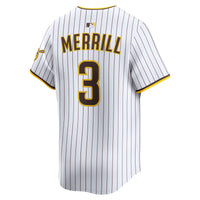 San Diego Padres Jackson Merrill Nike White Home Limited Player Jersey