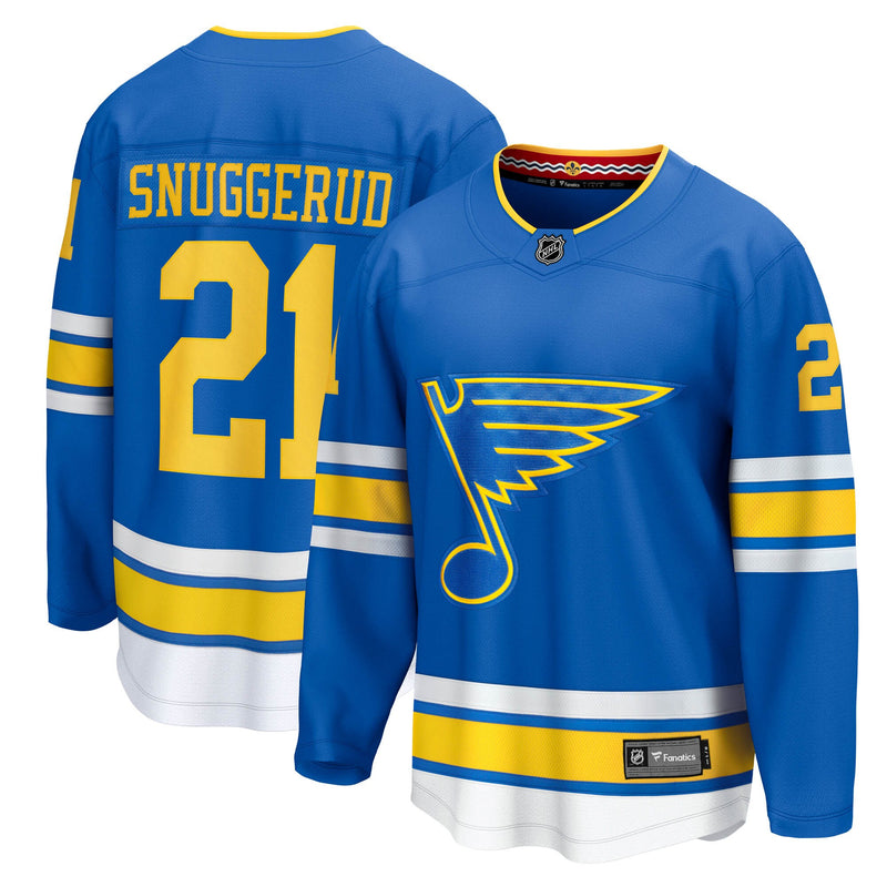St. Louis Blues Jimmy Snuggerud Fanatics Blue Home Breakaway Jersey