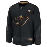 Minnesota Wild Fanatics Black 2024 Military Appreciation Practice Jersey