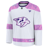 Nashville Predators Fanatics White 2024 Hockey Fights Cancer Practice Jersey
