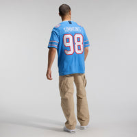 Tennessee Titans Jeffery Simmons Nike Light Blue Team Vapor F.U.S.E. Stitched Limited Jersey