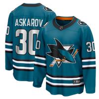San Jose Sharks Yaroslav Askarov Fanatics Teal Home Breakaway Jersey