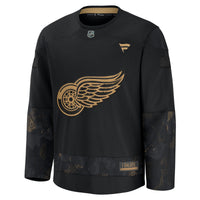 Detroit Red Wings Fanatics Black 2024 Military Appreciation Practice Jersey