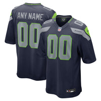 Seattle Seahawks Nike College Navy Custom Game Jersey