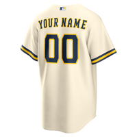 Milwaukee Brewers Nike Cream Home Replica Custom Jersey