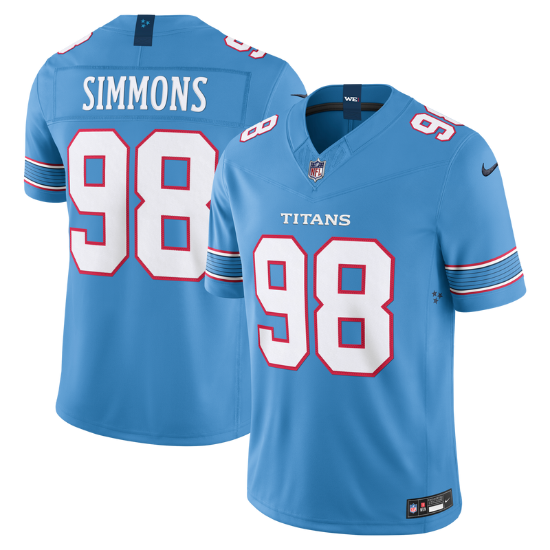 Tennessee Titans Jeffery Simmons Nike Light Blue Team Vapor F.U.S.E. Stitched Limited Jersey