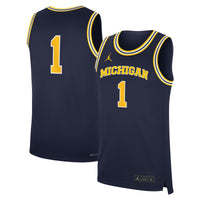 Jordan Brand Navy Michigan Wolverines Road Replica Basketball Jersey