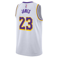 Los Angeles Lakers Nike Association Edition Swingman Jersey - White - Lebron James