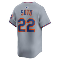 New York Mets Juan Soto Nike Gray Road Limited Player Jersey