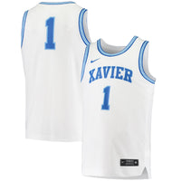 Nike #1 White Xavier Musketeers Replica Basketball Jersey