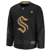 Seattle Kraken Fanatics Black 2024 Military Appreciation Practice Jersey