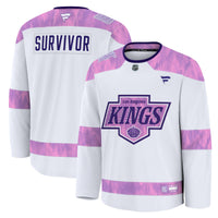 Los Angeles Kings Fanatics White Hockey Fights Cancer Survivor Practice Jersey