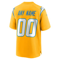 Los Angeles Chargers Nike Gold Alternate Charger Power Game Custom Jersey