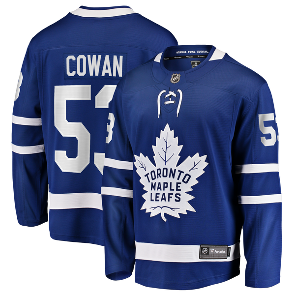 Toronto Maple Leafs Easton Cowan Fanatics Blue Home Breakaway Jersey