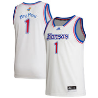 adidas #1 White Kansas Jayhawks Alternate Swingman Jersey