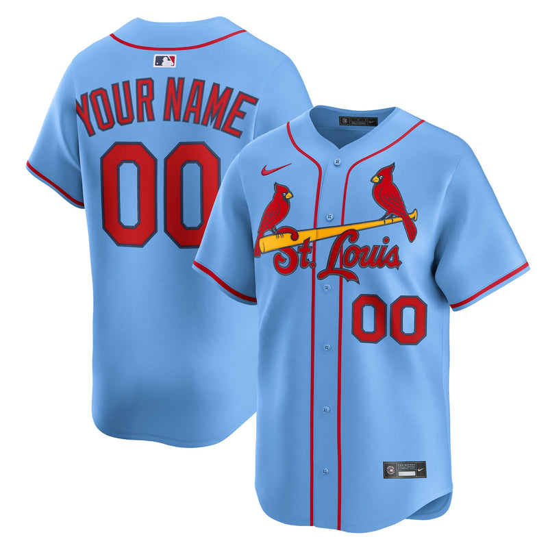 St. Louis Cardinals Nike Light Blue Alternate Limited Custom Jersey