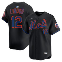 New York Mets Francisco Lindor Nike Black Alternate Limited Jersey
