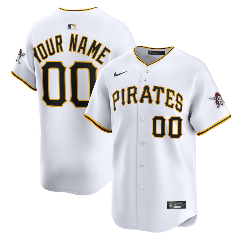 Pittsburgh Pirates Nike White Home Limited Custom Jersey